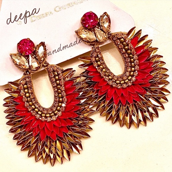 NWT Deepa Gurnani Crystal Lotus Petal Chandeliers - Picture 4 of 15